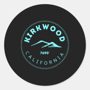 Sticker Rond Kirkwood California Mountain Town - Hauteur Ca Sk