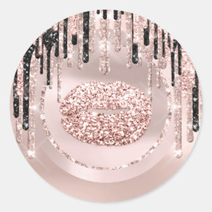 Sticker Rond Kiss Lips maquillage Artist Drivers Rose Parties s