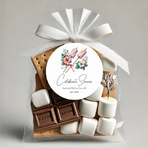 Sticker Rond Kit de célébration de S'mores pour la mariée de ca