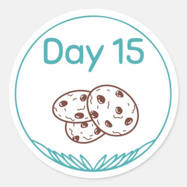 Sticker Rond Kit de dégustation de chocolat Jour 15 (Devant)