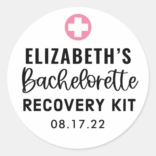 Sticker Rond Kit de récupération Bachelorette personnalisée (Devant)