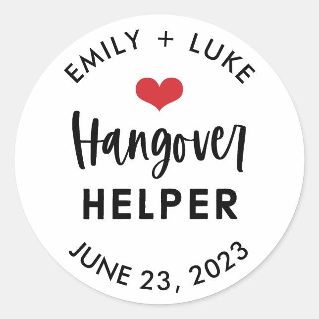 Sticker Rond Kit de récupération Mariage Hangover personnalisé (Devant)