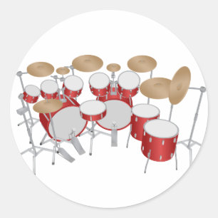 Sticker Rond Kit de tambour de 10 pièces : dessin vectoriel :