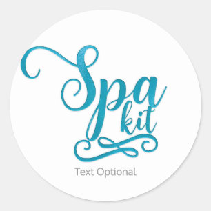 Sticker Rond KIT spa Turquoise personnalisé Panier cadeau perso
