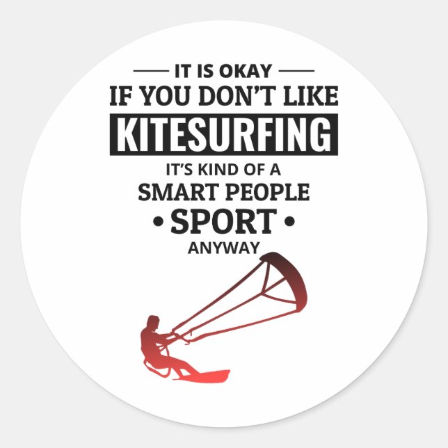 Sticker Rond Kitesurf Kitesurf Kitesurf Sports nautiques (Devant)