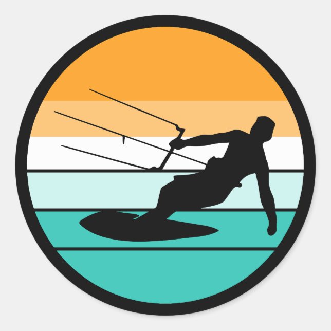 Sticker Rond Kitesurf Kitesurf Kitesurf Sports nautiques (Devant)