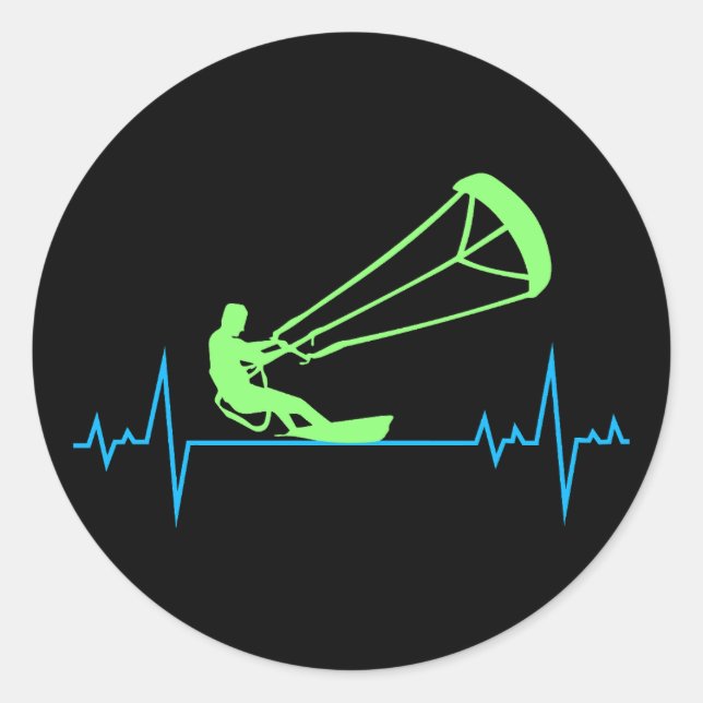 Sticker Rond Kitesurf Kitesurf Kitesurf Sports nautiques (Devant)