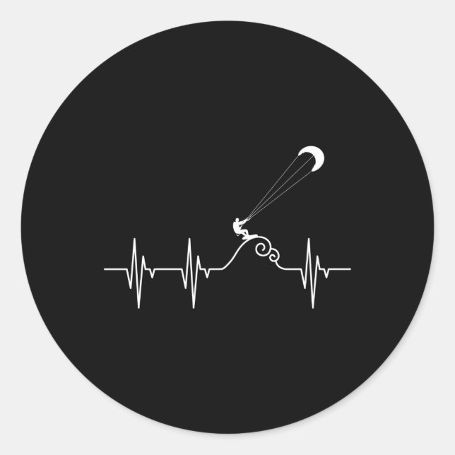 Sticker Rond Kitesurfer Hebeat Kiteboard Kite Surfing Kiteboard (Devant)