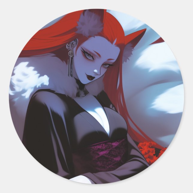 Sticker Rond Kitsune (Devant)