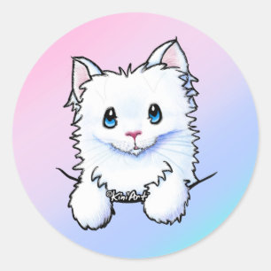 Sticker Rond Kitty blanc