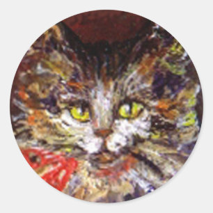 STICKER ROND KITTY PORTRAIT