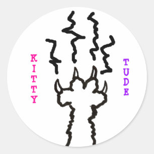 Sticker Rond "KittyTude !"