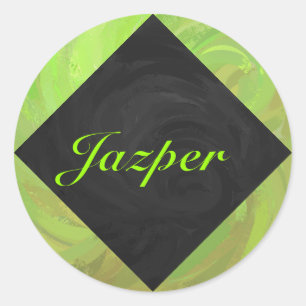 Sticker Rond Kiwi Bash Vert et noir Monogramme