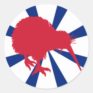 Sticker Rond Kiwi rouge