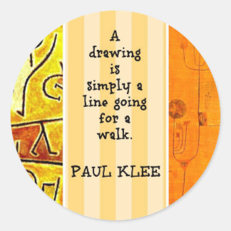 Sticker Rond Klee - Citation et Peintures