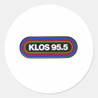 Sticker Rond Klos fm station de radio rock classique vintage