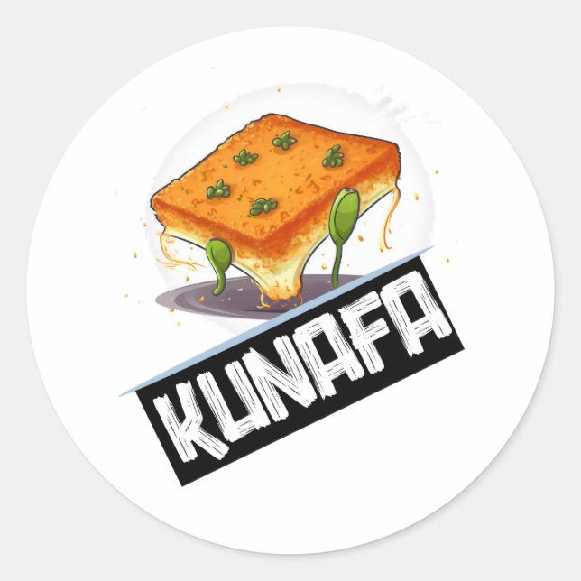 Sticker Rond Knafeh Kunafa Kunafeh Généré par l'IA - Kunafeh Ku (Devant)