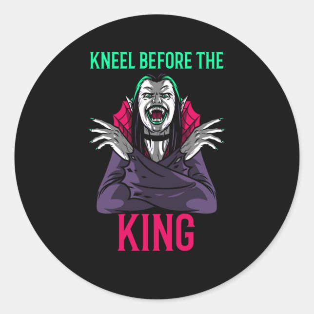 Sticker Rond Kneel avant le roi Dracula (Devant)