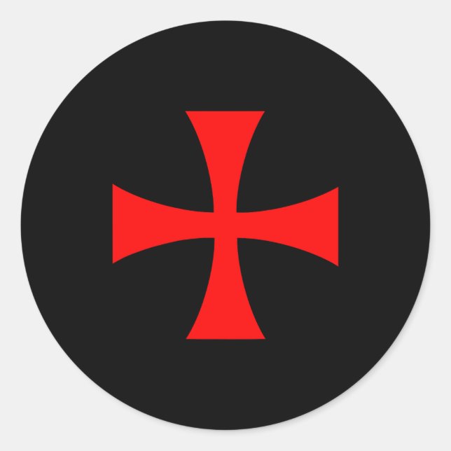 Sticker Rond Knights Templar Cross Catholic Christian Order The (Devant)