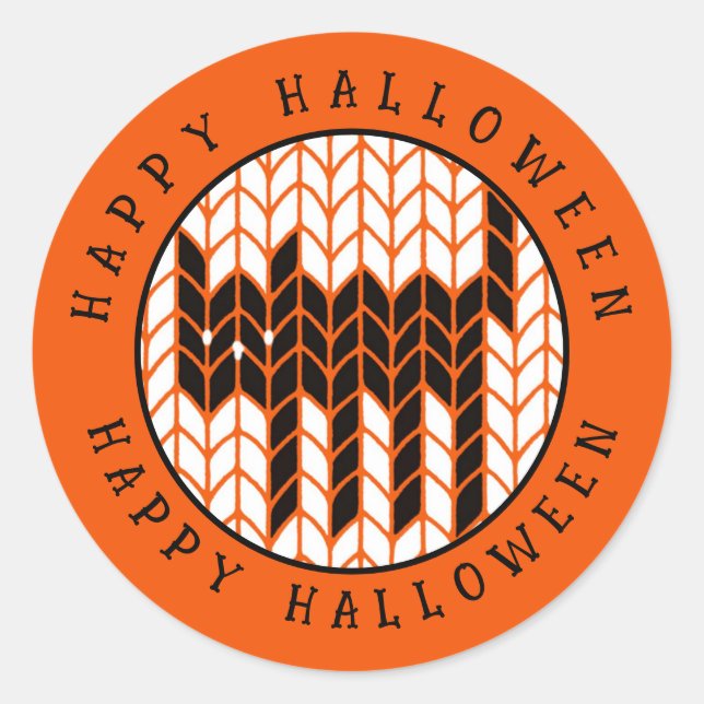 Sticker Rond KNIT EN CHAT NOIR Sceaux en petites enveloppes ron (Devant)