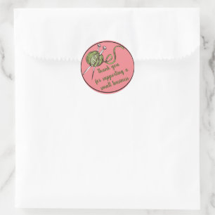 Sticker Rond Knit Merci petite entreprise pour l'emballage