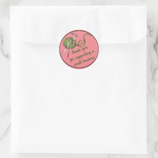 Sticker Rond Knit Merci petite entreprise pour l'emballage