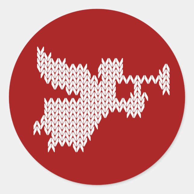 Sticker Rond Knit Tumpet Angel chrétien Nativité religieuse (Devant)