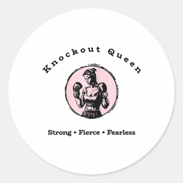 Sticker Rond Knockout Queen (Devant)