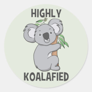 Sticker Rond Koala hautement Koalafied
