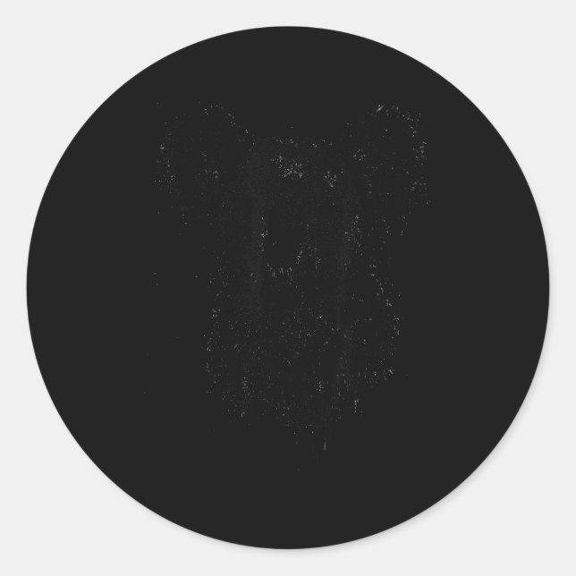 Sticker Rond Koala Ink Art Australian Wildlife Rtrait Nge Koala (Devant)