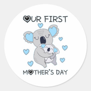 Sticker Rond koala Mother's Day Happy Mothers Day Venin For Mam