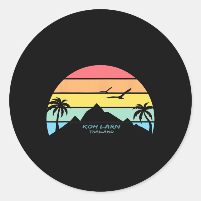 Sticker Rond Koh Larn Thailand Phuket Souvenir Pattaya Gift Ngk (Devant)