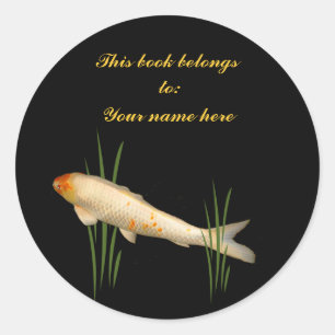 Sticker Rond Koi Bookplate