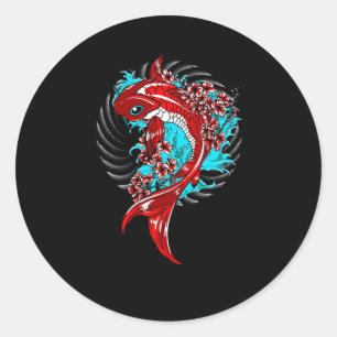Sticker Rond Koi Fish