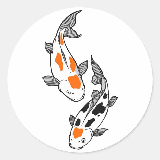 Sticker Rond Koi Fish (Devant)