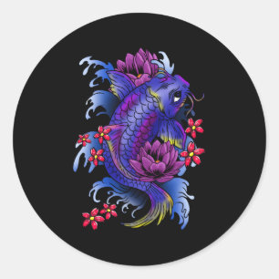 Sticker Rond Koi Fish Tattoo japonais Jinli Japon Coi Carpe