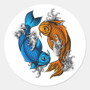 Sticker Rond Koi Ying Yang