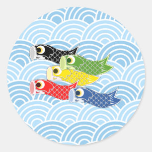 Sticker Rond Koinobori de Kodomo-no-hi