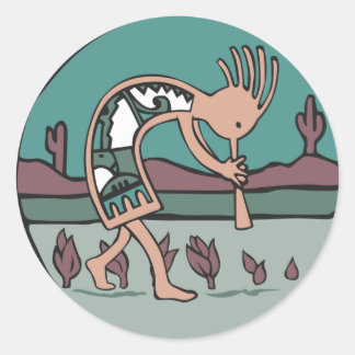 Sticker Rond kokopelli