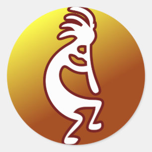 Sticker Rond Kokopelli
