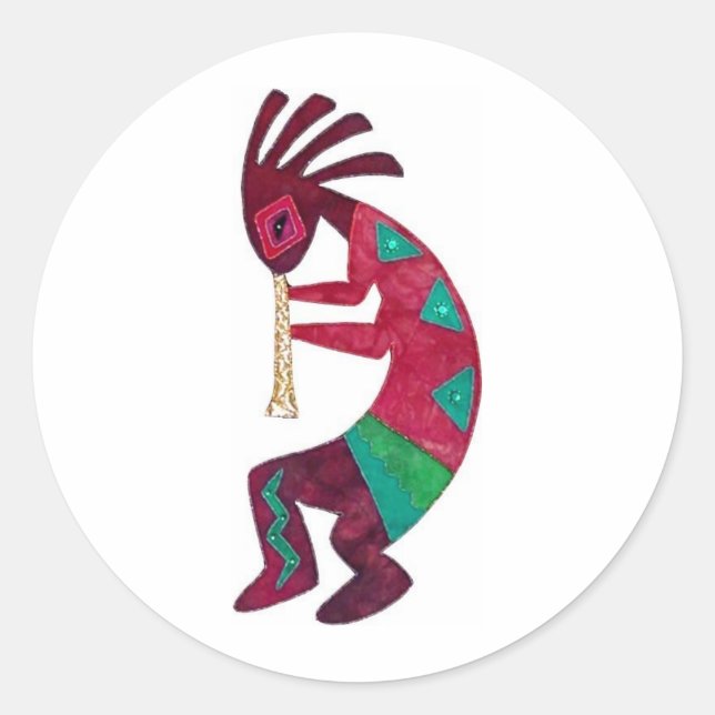 Sticker Rond Kokopelli Design original ! (Devant)