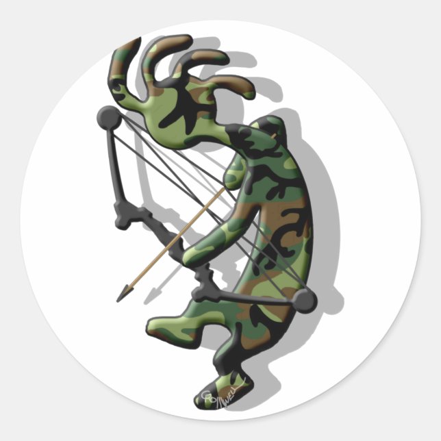 Sticker Rond Kokopelli Hunter (Devant)