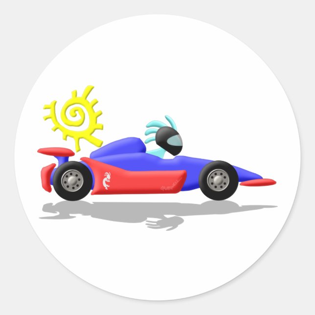 Sticker Rond Kokopelli Native American Racing (Devant)