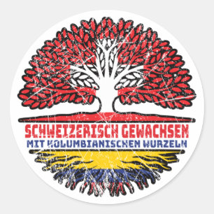 Sticker Rond Kolumbien Kolumbianisch Schweizer Schweiz Baum