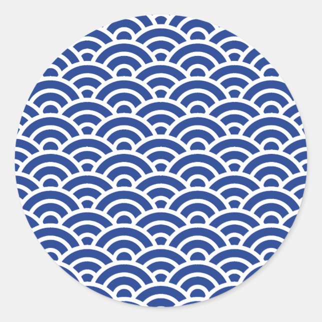 Sticker Rond KONJYO 202 Seigaiha Waves - Energetic Ver. (Devant)