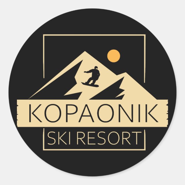 Sticker Rond Kopaonik Ski Resort Golden Design (Devant)