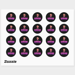 Sticker Rond Korman Productions YouTube Channel Pink Logo Carre