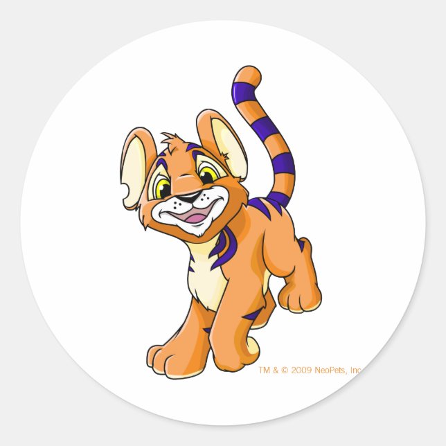 Sticker Rond Kougra orange aventurière (Devant)