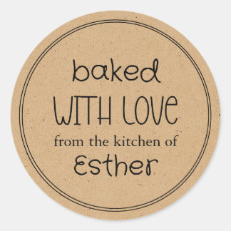 Sticker Rond Kraft Baked with Love