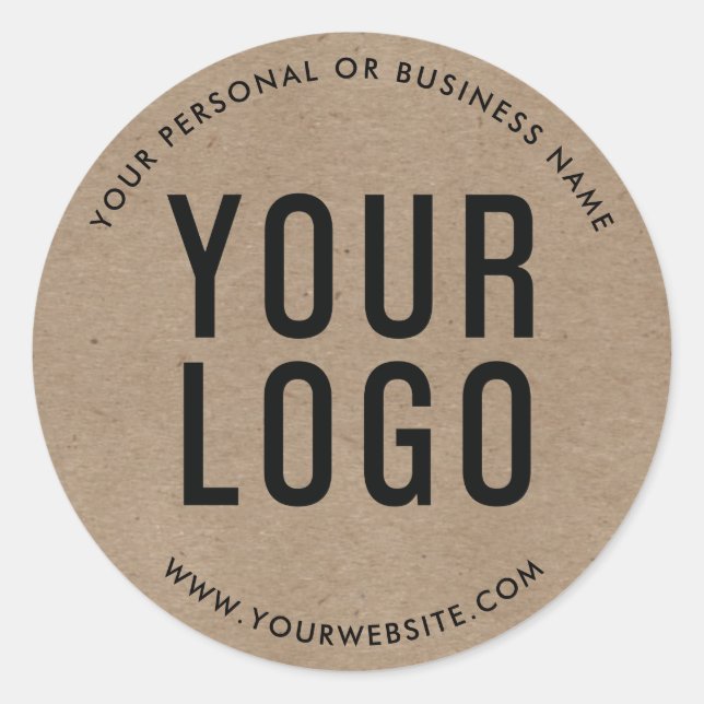 Sticker Rond Kraft Custom Business Logo Company (Devant)
